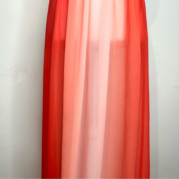 Vintage Oscar De La Renta Pink Label Slip Dress Pink Orange Ombre Nightgown - Picture 5 of 8